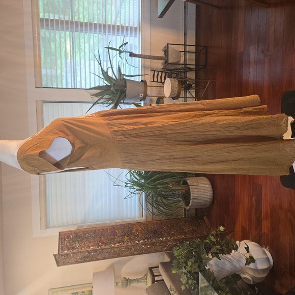 Free People Cotton Keyhole Embroidered Boho Cottagecore Maxi Dress Small - Picture 4 of 9